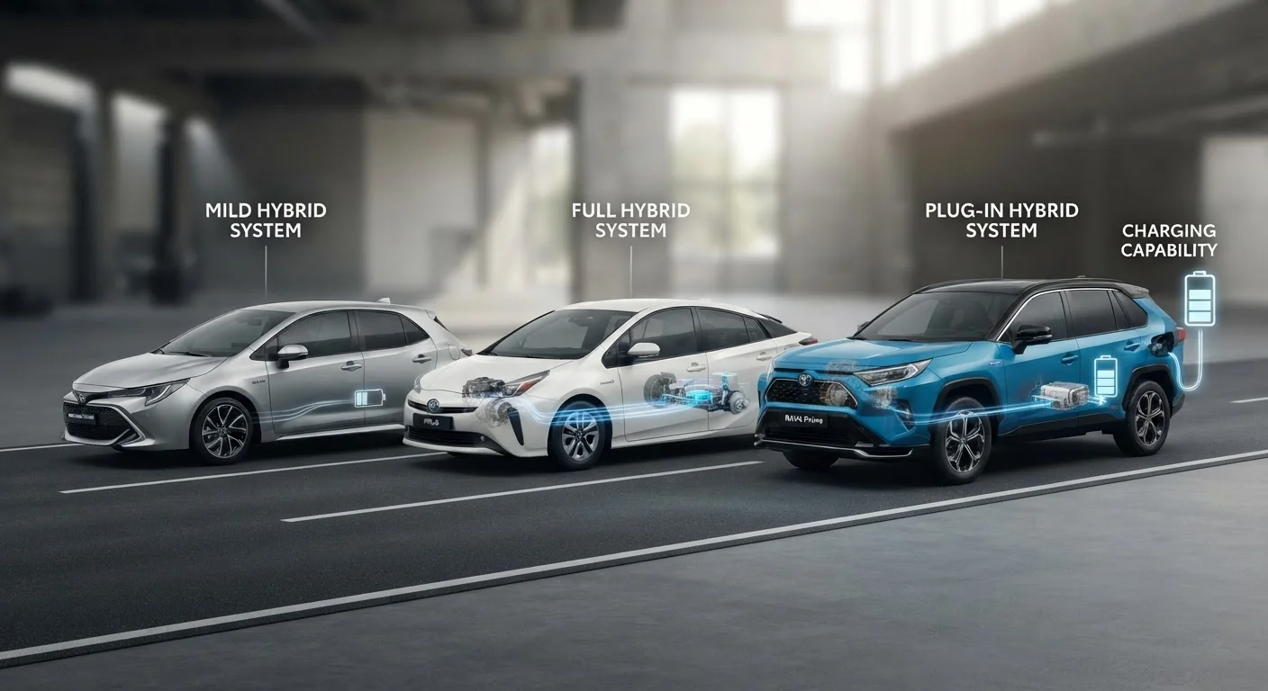 Hybrid Powertrains Unpacked: Full Hybrid, Mild Hybrid, and Plug-In Hybrid Compared
